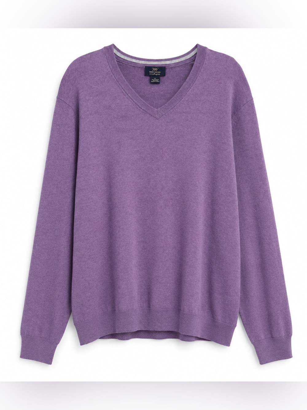 Brooks Brothers 346 Supima Cotton V-Neck Sweater Purple Heather Men’s Large